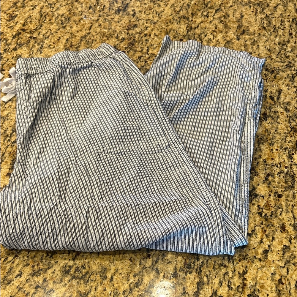 Dash blue/white striped, linen blend pants, XL, like new | offer in description